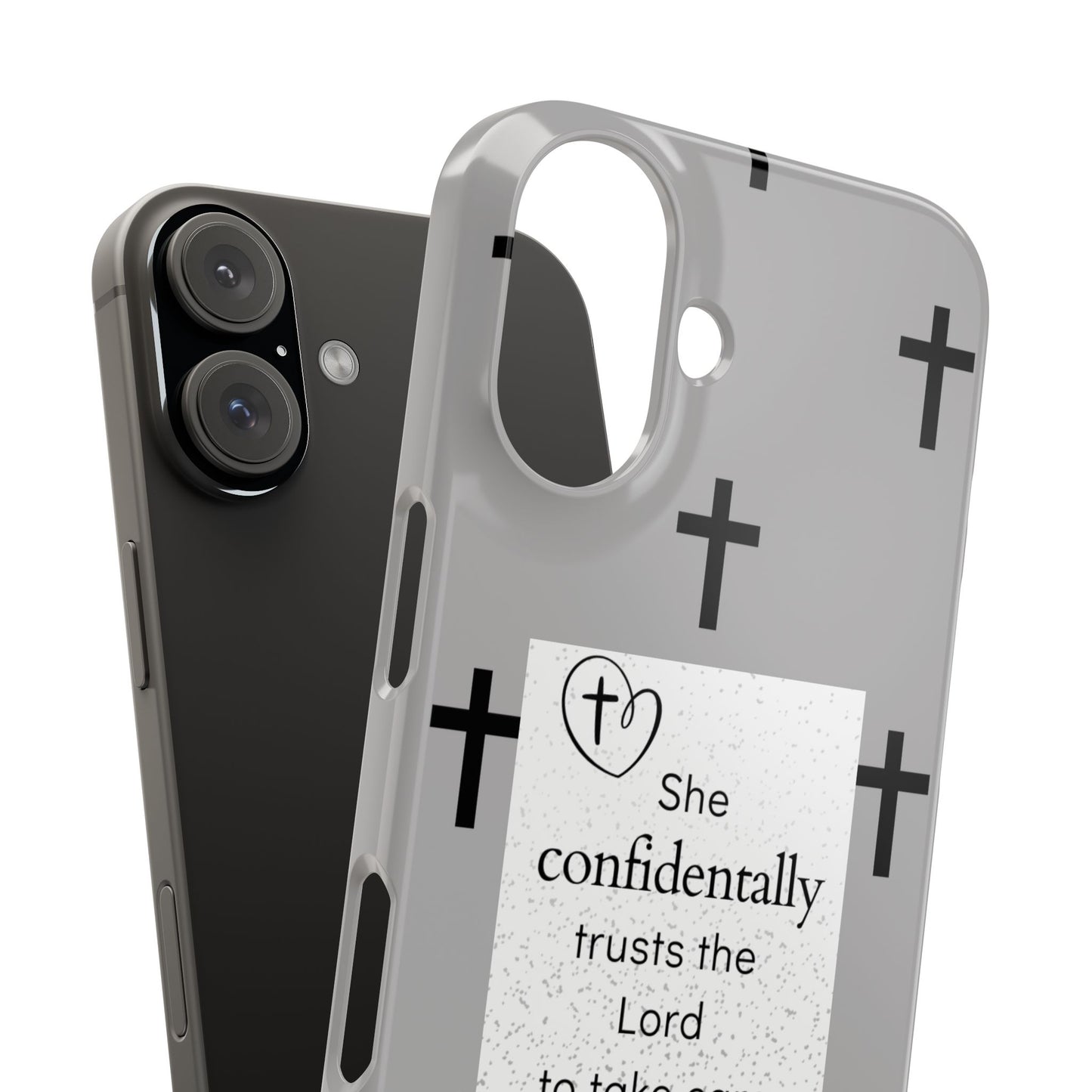 Gray Slim Phone Case - Psalm 112:7 Bible Verse