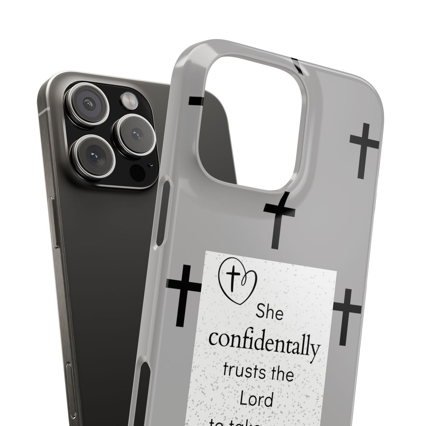 Gray Slim Phone Case - Psalm 112:7 Bible Verse