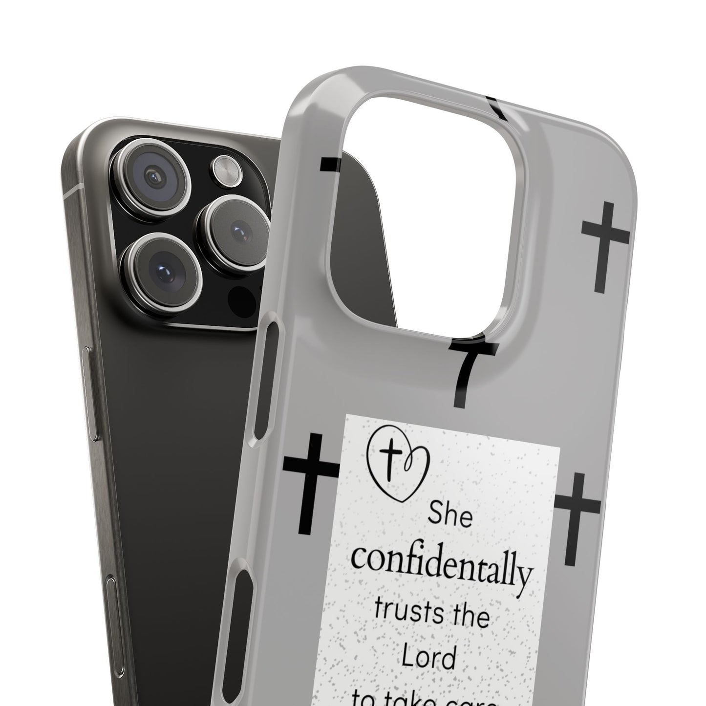 Gray Slim Phone Case - Psalm 112:7 Bible Verse