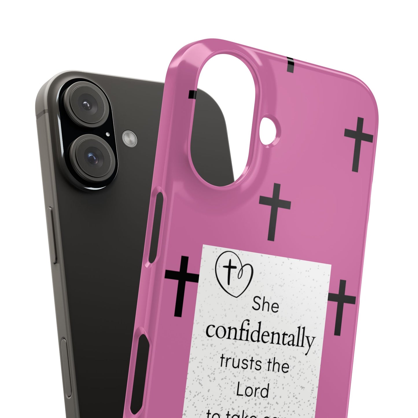 Pink Slim Phone Case - Psalm 112:7 Bible Verse