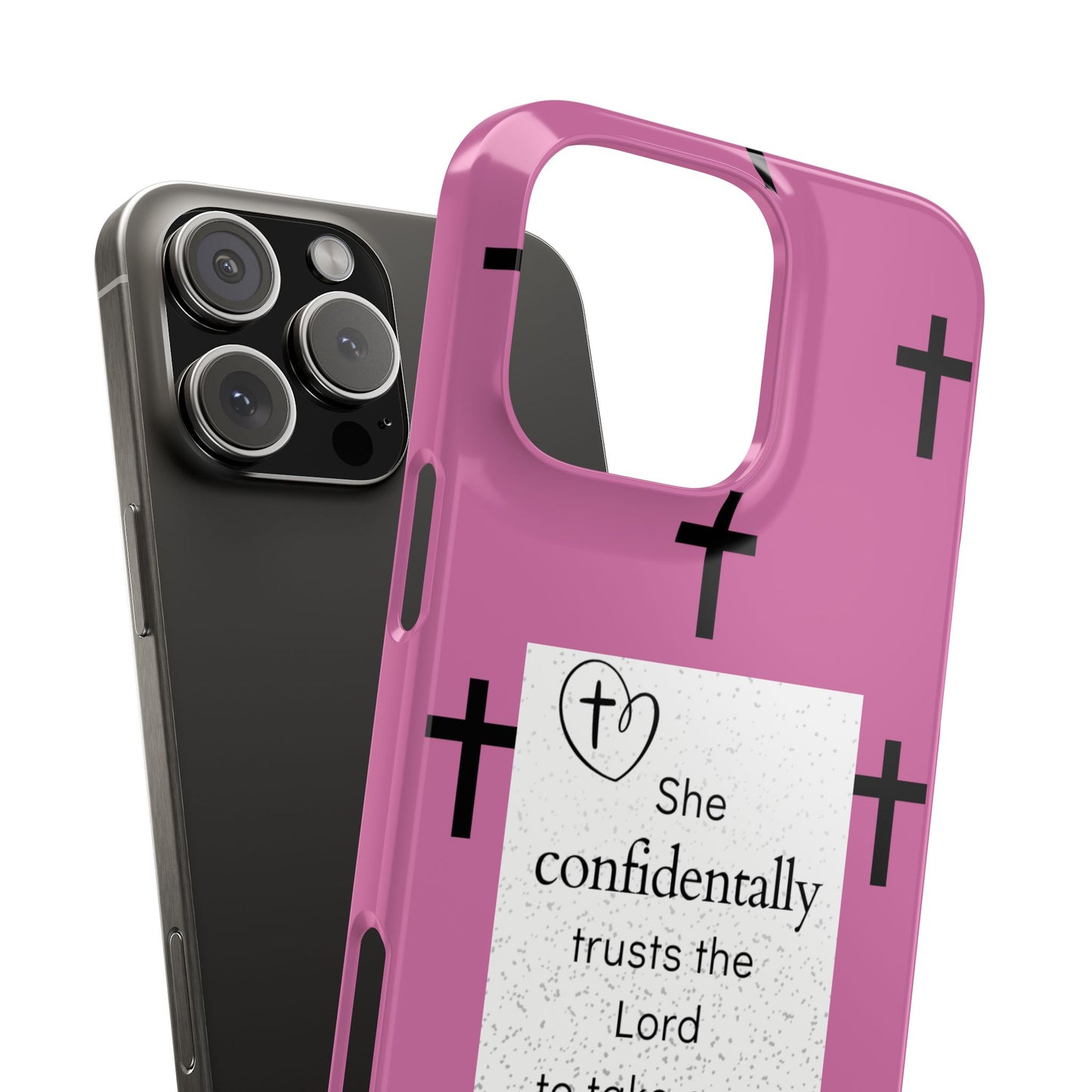 Pink Slim Phone Case - Psalm 112:7 Bible Verse