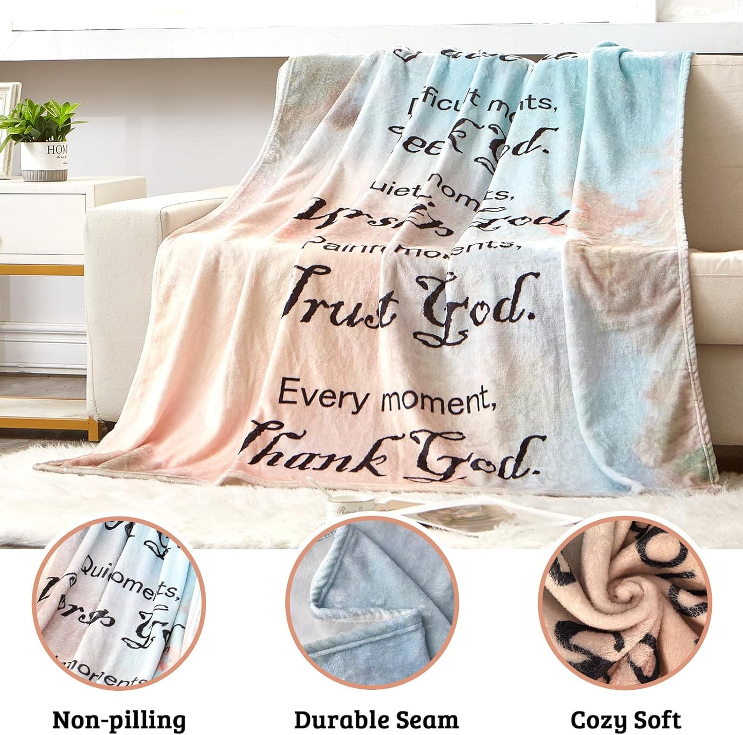 50"X 60"  Bible Verse Soft Throw Blanket