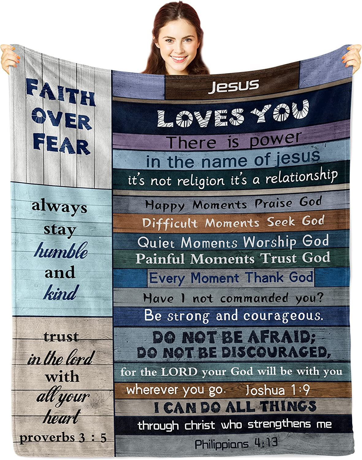 Christian Gifts for Women Faith Blanket 50"X60"- Bible Gifts - Best Gifts for Christian Women/Men - Religious Gifts for Women/Men - Scripture Gifts for Women - Funny Christian Throw Blanket