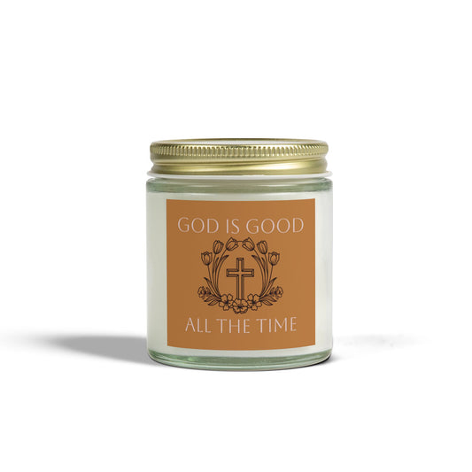 Candle - God is Good All the Time Coconut Apricot Wax Scented Candle (4oz, 9oz)