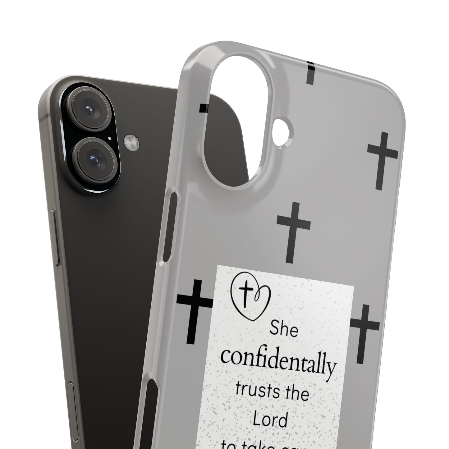 Gray Slim Phone Case - Psalm 112:7 Bible Verse