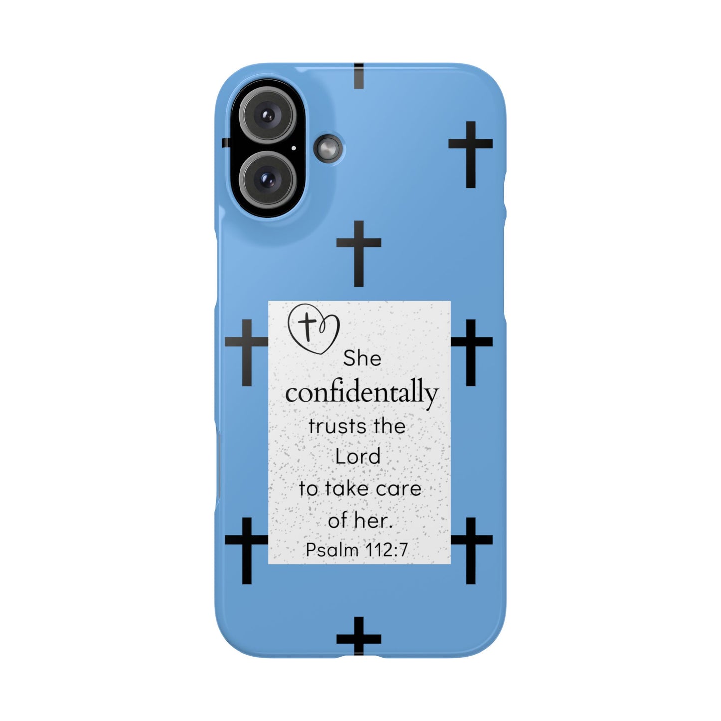 Blue Slim Phone Case - Psalm 112:7 Bible Verse