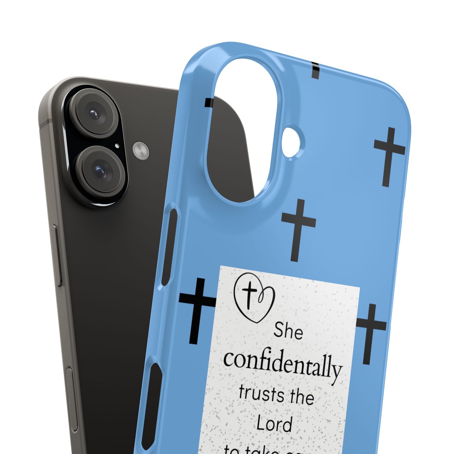 Blue Slim Phone Case - Psalm 112:7 Bible Verse