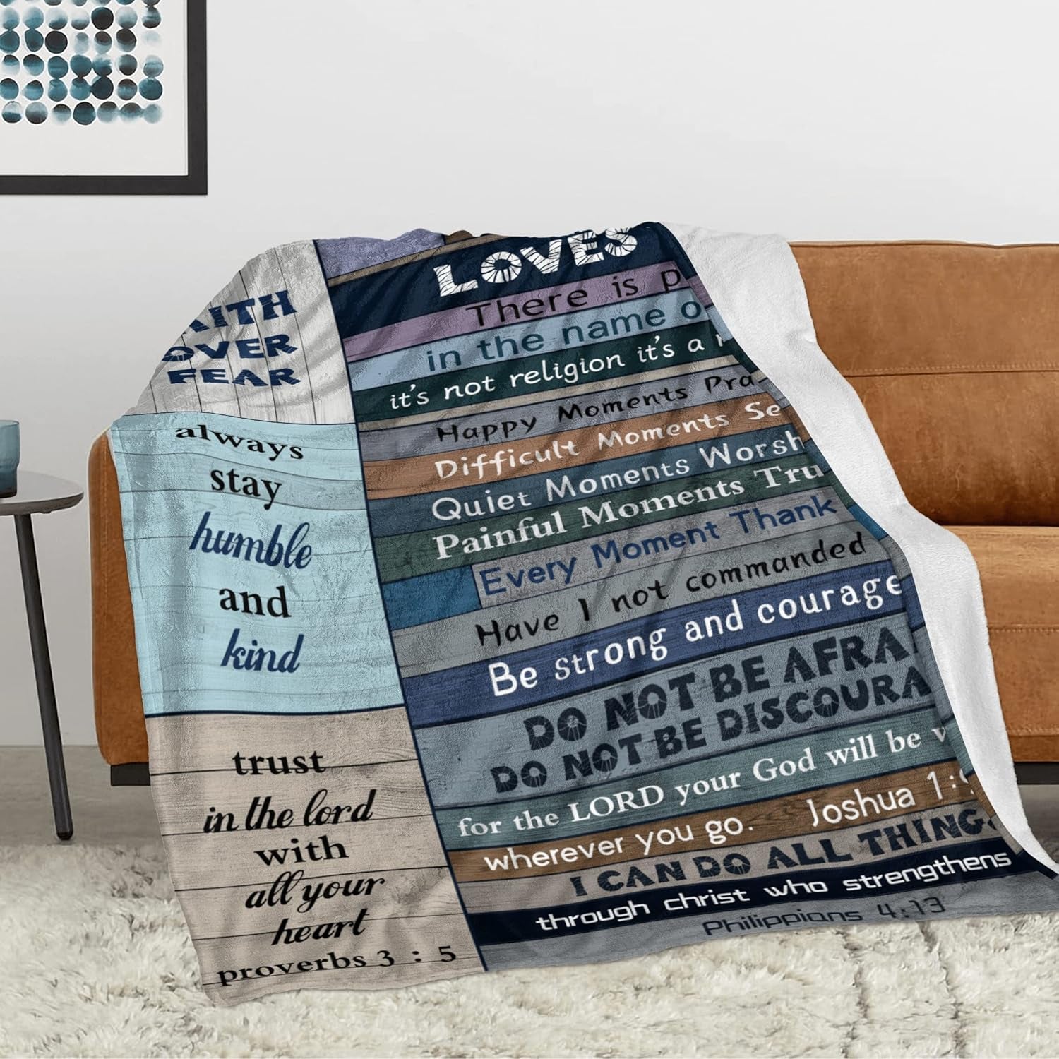 Christian Gifts for Women Faith Blanket 50"X60"- Bible Gifts - Best Gifts for Christian Women/Men - Religious Gifts for Women/Men - Scripture Gifts for Women - Funny Christian Throw Blanket