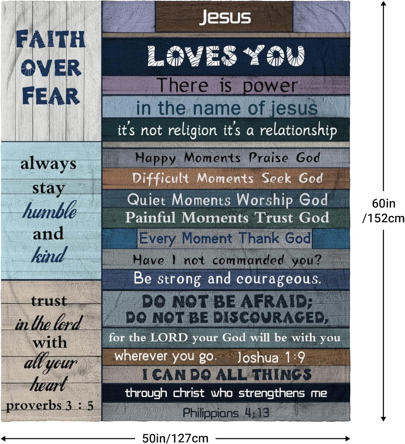 Christian Gifts for Women Faith Blanket 50"X60"- Bible Gifts - Best Gifts for Christian Women/Men - Religious Gifts for Women/Men - Scripture Gifts for Women - Funny Christian Throw Blanket